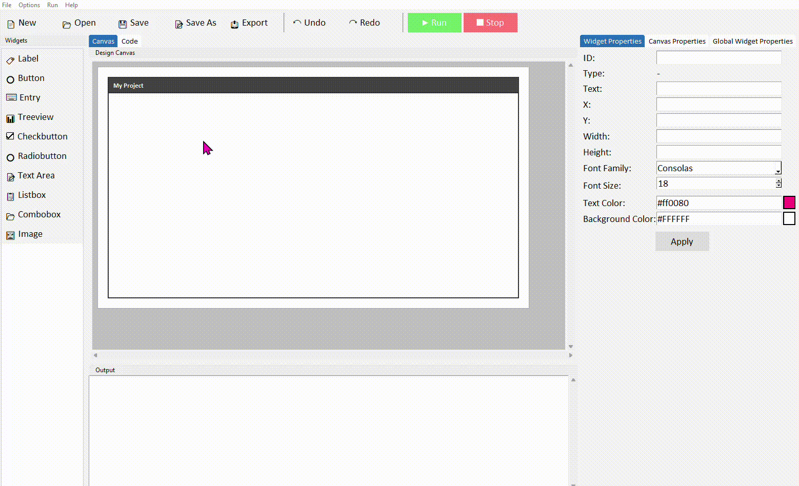 Adding a button to the canvas