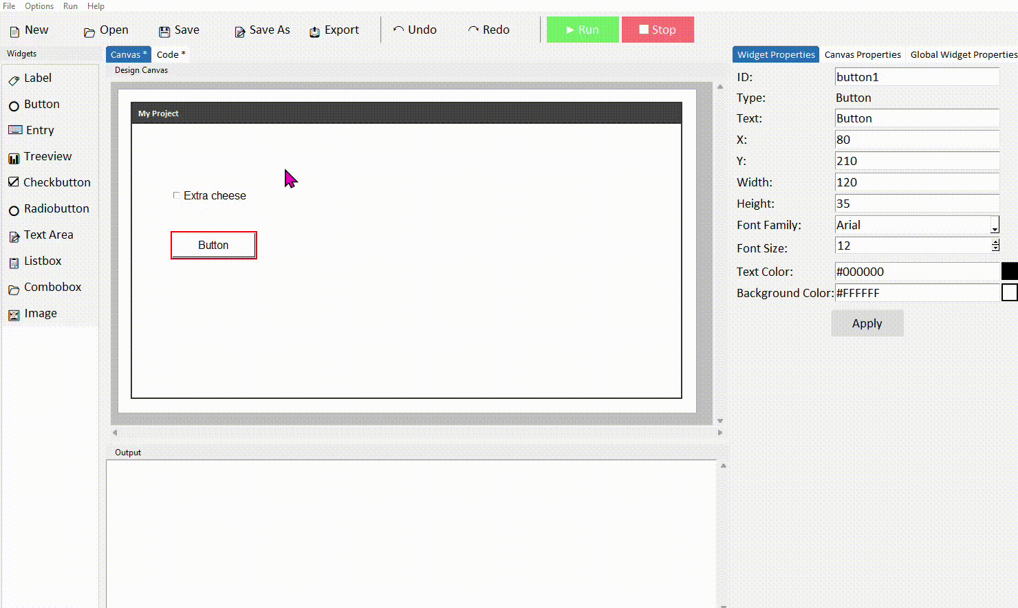 Adding checkbutton, button, and label to the canvas