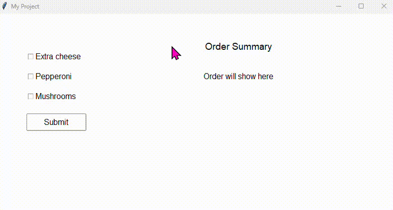 Multiple checkbuttons being ticked, label showing combined result