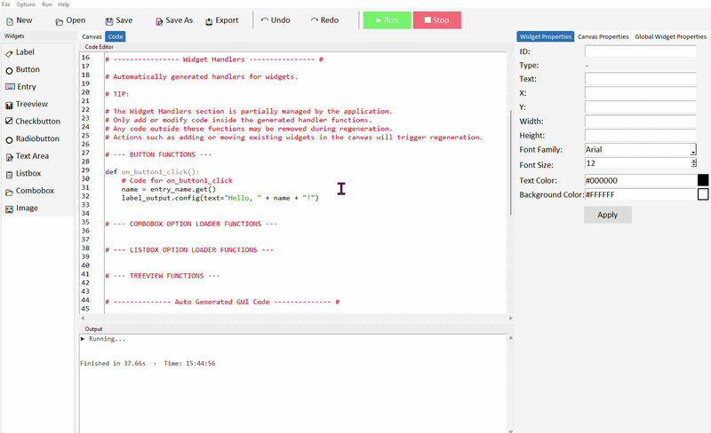 Typing a name, clicking button, label updates and entry clears