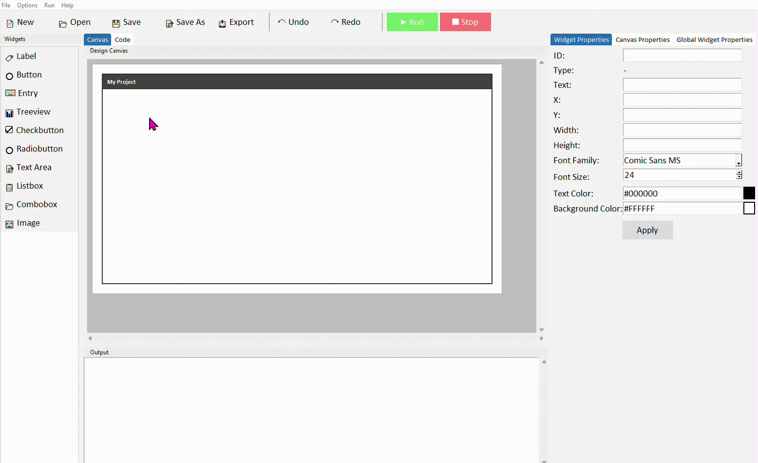 Adding a label to the canvas