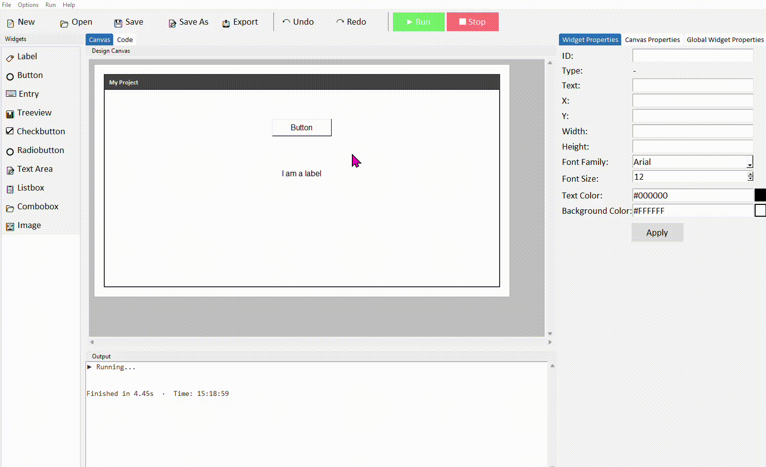 Label updating when button is clicked