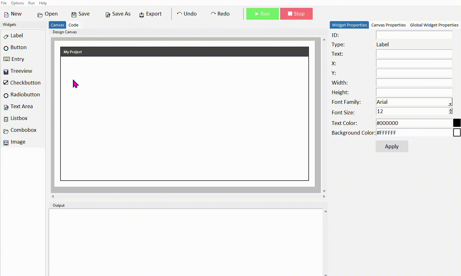 Adding a treeview to the canvas
